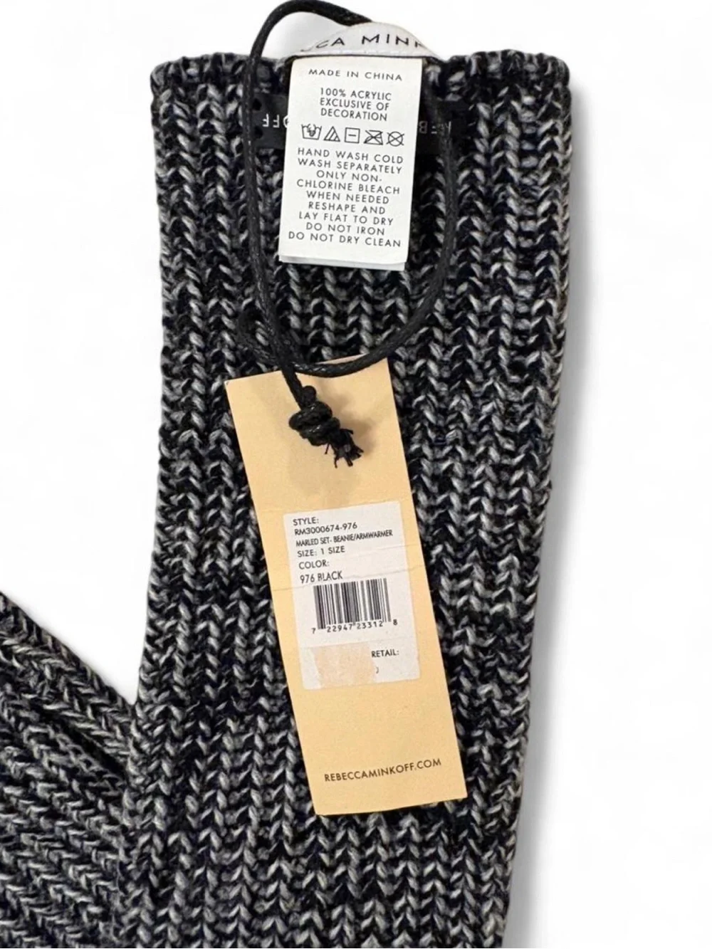 Rebecca Minkoff Black & Gray Marled Ribbed Men’s Socks